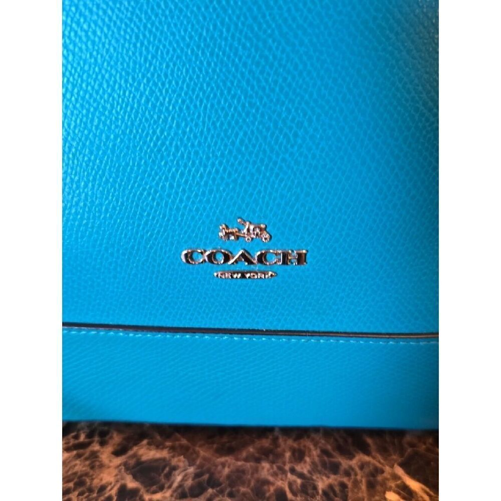 Coach Turquoise Dome Satchel - Structured Leather Handbag - Picture 3 of 16